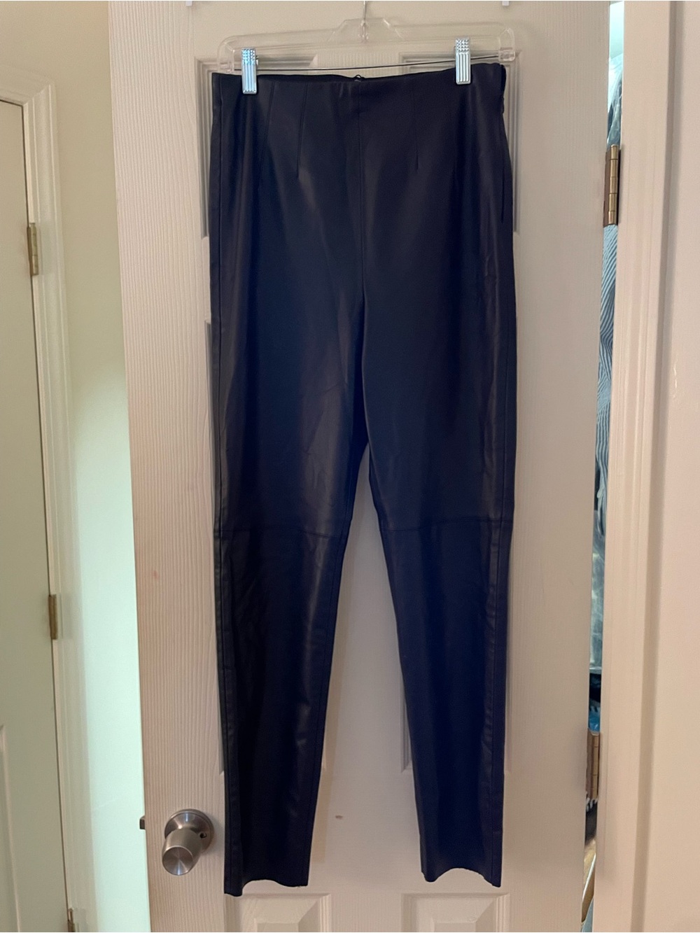 Zara Black Faux Leather High-Rise Leggings